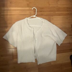 Women's White Cardigan Sweater